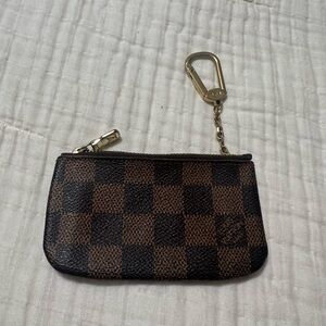 Louis Vuitton Brown and Black Checkered Key Pouch